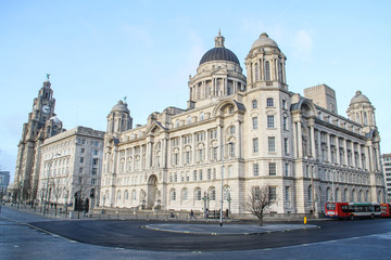 Fototapeta premium Port of Liverpool Building and waterfront architecture in daylight