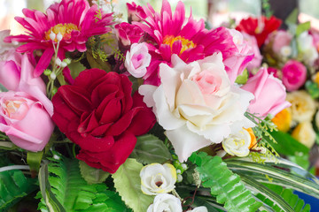 Bouquet fake roses, Plastic roses