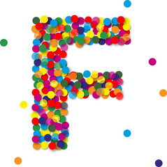 Buntes Konfetti Buchstaben, F, vektor