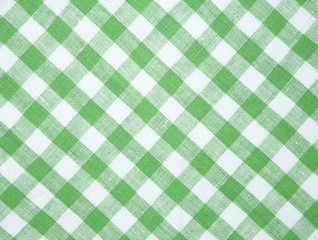 Green and White Checkered Kitchen Tablecloth textile Background
