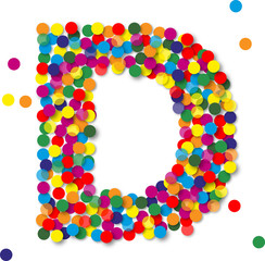 Buntes Konfetti Buchstaben, D, vektor