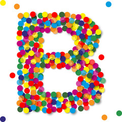 Buntes Konfetti Buchstaben, B, vektor