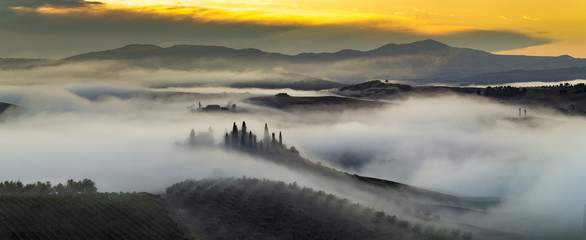 misty morning in Tuscany