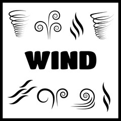Fototapeta premium Wind icons nature, wave flowing