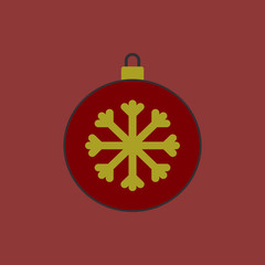 new year snowflake Vector illustration Christmas ball and snowflake