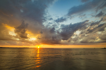 beautiful evening sky over  at sunset