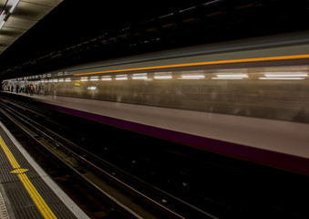 Fototapeta na wymiar London Metro Tube Transport Railway Subway Underground