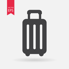 Travel bag airport icon vector. Baggage, luggage, suitcase sign Isolated on white background. Traveling concept. Trendy Flat style for graphic design, logo, Web, social media, UI, mobile app