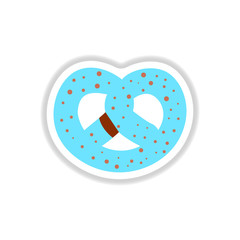 Vector illustration in paper sticker style Bagel
