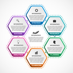 Abstract hexagon infographics template.