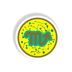 stylish icon in paper sticker style Zodiac signs Scorpio