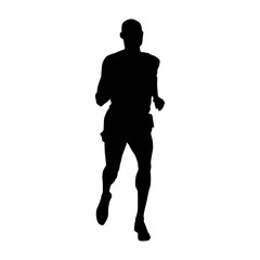 Runner vector silhouette. Athlete icon