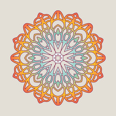 Vector vintage Mandala sign frame. Vintage decorative elements. Oriental pattern