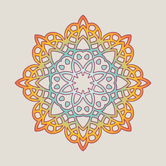 Vector vintage Mandala sign frame. Vintage decorative elements. Oriental pattern