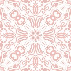 Seamless classic vector pink pattern. Traditional orient ornament. Classic vintage background