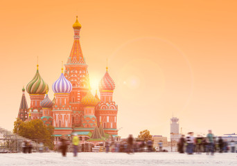 Obraz premium Blured people on Red Square