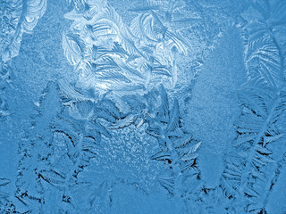 Ice pattern on winter window