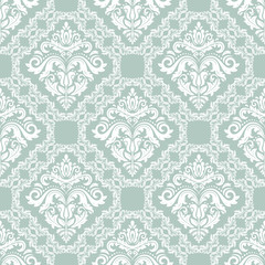 Oriental vector classic light blue and white pattern. Seamless abstract background with repeating elements. Orient background