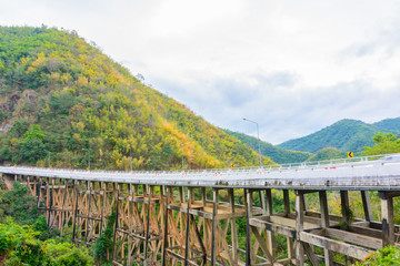Bridge in mountain background