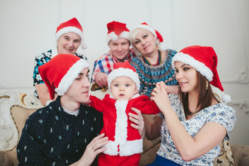 Obraz premium Big Family Celebrating New Year