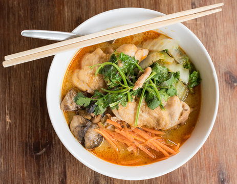 Chicken Laksa, one of the best Asian cuisine in Australian taste.