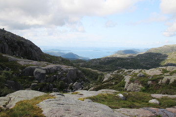 Fototapeta na wymiar Mountain area near Preikestolen, Norway
