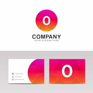Minimalistic flat O letter in round shape logo company icon vect