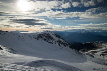 Bergpanaorama im Schnee / Meran 2000