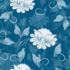 Seamless background, vector pattern for cushion, pillow, bandanna, kerchief, shawl fabric print. Texture for clothes and bedclothes. Floral pattern made of doodles. Cartoon flowers