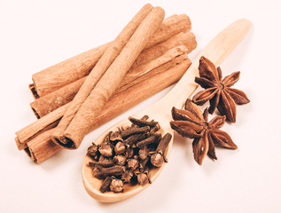 Warming spices - cinnamon, star anise, cloves.