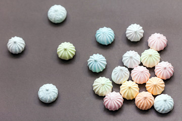 meringues in pastel colors