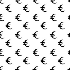 Black euro money small sizes. Seamless pattern. Vector illustration