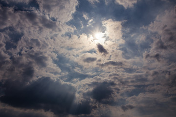 Fototapeta na wymiar Sky and sun with clouds