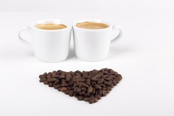 I love coffee made from beans and cup of coffee