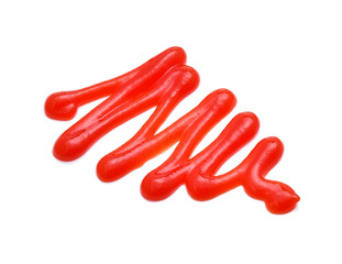 tomato sauce on white background