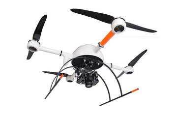 quadrocopter drone isolated on white background