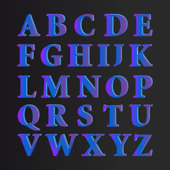 Vector alphabet letters on black