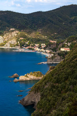 Naklejka na ściany i meble Monterosso al Mare in Cinque Terre National Park on Italian Rivi