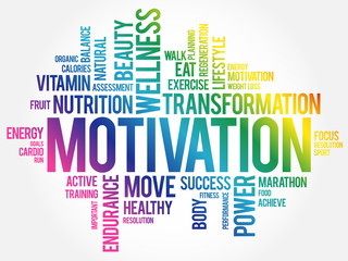 MOTIVATION word cloud, fitness, sport, health concept