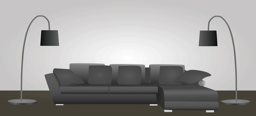Living room sofa vector