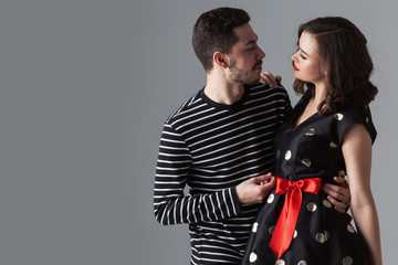 Couple looking at each other