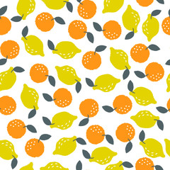 Seamless Doodle Fruit Background Pattern : Vector Illustration