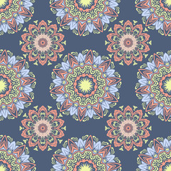 Ethnic Floral Seamless Pattern in The Oriental Style. Elegant Luxury Texture for Textile, Wallpapers, Backgrounds and Wrapping.