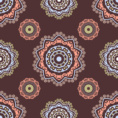 Ethnic Floral Seamless Pattern in The Oriental Style. Elegant Luxury Texture for Textile, Wallpapers, Backgrounds and Wrapping.