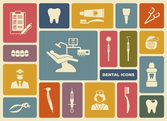 Dental icons. Vector Illustration.