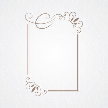 Vector decorative frame. Elegant element for design template.