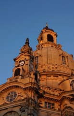 Obraz premium Frauenkirche Dresden in der Abendsonne