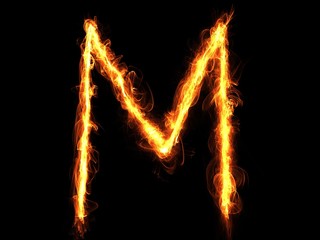 Buchstabe M aus Feuer