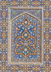 Detail of Mir-i-Arab Madrasa in Bukhara (Buxoro), Uzbekistan