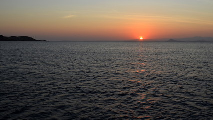 Sunset colors over the ocean sea sunrise